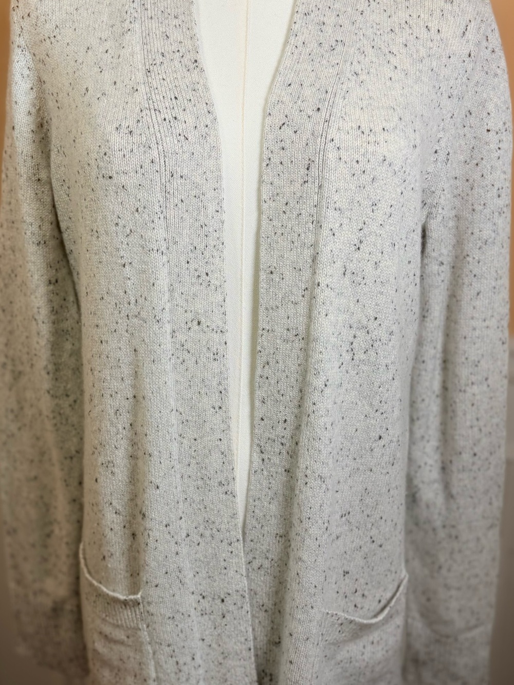 🤍 THEORY 100% Cashmere Donegal Belted Cardigan Large Long Open Front